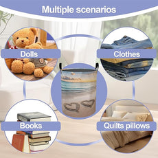 Laundry Basket-Starfish On A Beach Sand Foldable Waterproof Oxford Cloth Funny Tote Bag Laundry Hamper Clothes Storage Bucket Organizer For Bathroom/Laundry Storage/Bedroom Storage Basket