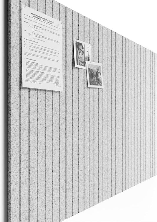 Bumusty Large Cork Board Alternative-47 x35 Felt Bulletin Board Tiles, with 30 Pushpins, 70 Adhesive Tabs, 12-Pack Slat Wall Paneling, Cork Boards for Office Push Pin Board Felt Board-Marble Gray