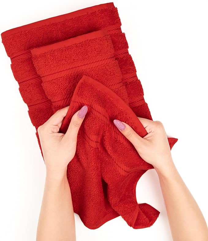 American Soft Linen 35x70 Jumbo Large Bath Towels, 600 GSM 100% Cotton Turkish Bath Sheet, Oversized Luxury Bath Towels for Bathroom Beach and Pool, Red