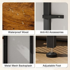 Furologee 6 Tier Bookshelf with USB Ports and Power Outlet, Book Shelf with Charging Station, Bookcase with Drawer, Storage Shelves for Bedroom, Home Office, Living Room, Bathroom, Rustic Brown