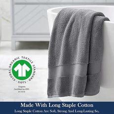 Delara Organic Cotton Luxuriously Plush Bath Towel | GOTS & OEKO-TEX Certified | Premium Hotel Quality Towels | Feather Touch Technology | 650 GSM Long Staple|Soft, Quick Dry & Ultra-Absorbent 30