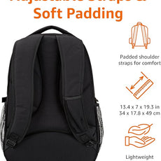 Amazon Basics Laptop Backpack Fits Up to 17-Inch Laptops, Black