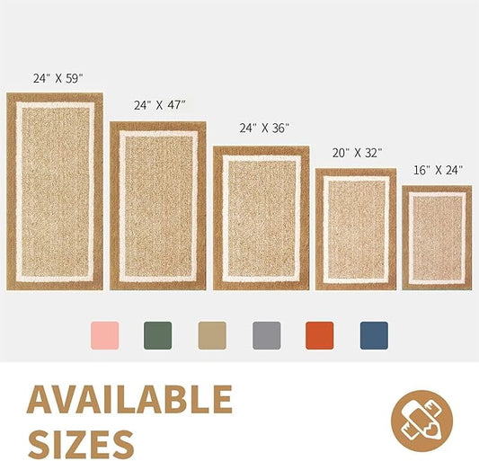 CozeCube Bath mats for Bathroom Non Slip, Fluffy Absorbent Microfiber Bath mat Washable, Aesthetic Bathroom Rugs, Cute Beige Bath mat, Beige, 32" x 20"