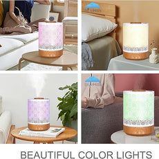 BlueHills 2500 ML Humidifier with Essential Oil Diffuser Combo Aroma Home Décor Design for Large Bed Bath Kids Baby Living Rooms Big Capacity LED Lights Scent Ultrasonic Cool Mist Wood Grain F006