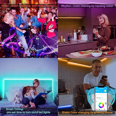 DAYBETTER Smart RGB Led Strip Lights, 200ft Led Lights for Bedroom with App Control, Multicolor Changing Led Light Strips Apply for Home Decor, Living Room, Kitchen, Home Party Decoration