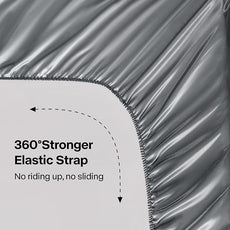 BEDELITE Satin Sheets Twin Size Bed Set, Luxury Soft Dark Grey Silky Sheets for Hair and Skin, Similar to Silk Bed Sheets Set 3 Pieces with 1 Deep Pocket Fitted Sheet, 1 Flat Sheet, and 1 Pillowcase