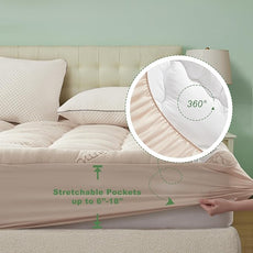 BEDLORE California King Mattress Topper Viscose Derived from Bamboo, Thick Pillow Top Mattress Pad with Stretchable Pockets for 6