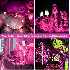 ZGWJ Fairy Lights Battery Operated, 50 Pack Twinkle String Lights 20 LED 7FT 3 Lighting Modes for Bedroom Decor, Easter, Halloween, Christmas, Party Indoor and Outdoor Decoration Pink