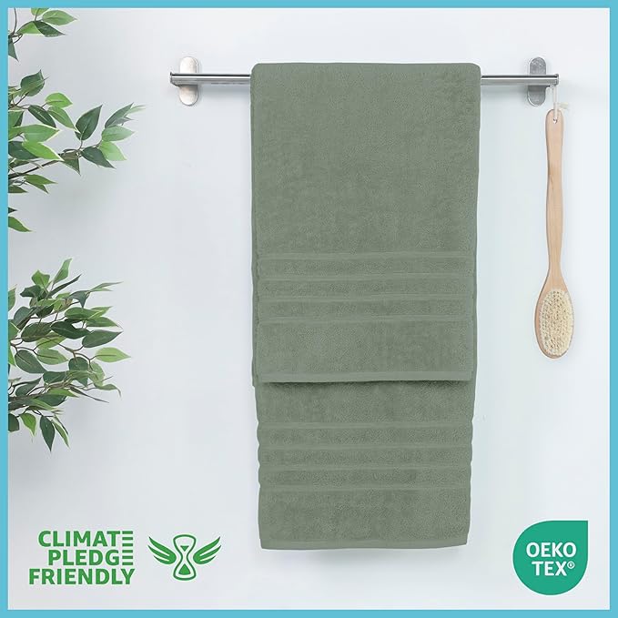 Martex 2-Pack Ultimate Performance Bath Sheet Set – 100% Cotton – 33” x 65” – Extra Large Bath Towels – Versatile – Low-Linting – Supersoft Bathroom Set – Super Absorbent – Easy Care – Sage