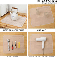 Silicone Dish Drying Mat for Multiple Usage,Easy clean,Eco-friendly,Heat-resistant Silicone Mat for Kitchen Counter or Sink,Refrigerator or Drawer Liner Translucent 2XL 24 inches x 18 inches