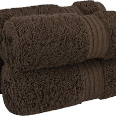 Cotton Paradise 100% Cotton Turkish Washcloth Set for Bathroom, 4 Piece Soft Absorbent Small Hand Face Towels Wash Rags, Brown
