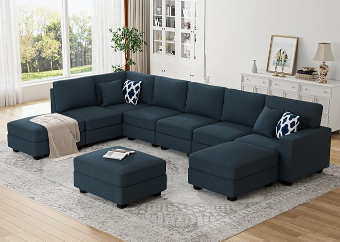 Legend Vansen Modular Sectional Sofa U Shaped Couch with Ottoman Modern Reversible Corner Sectional Couch for Living Room (Charcoal, U Shaped Sofa-4)