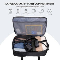 WITZMAN Carry On Travel Backpack for Men Large Convertible 45L Fit 17 Inch Laptop Backpack 3 in 1 Bag for Airline Approved(B688 Black)