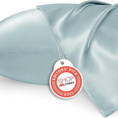 Bedsure King Size Satin Pillowcase Set of 2 - Light Turquoise Silky Pillow Cases for Hair and Skin with Envelope Closure, Similar to Silk Pillow Cases, Gifts for Women Men, 20x36 Inches, 2pcs