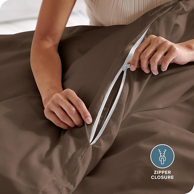 Bare Home Bedding Duvet Cover King Size - Premium 1800 Super Soft Collection - Lightweight, Cooling - Soft Breathable Bedding Duvet Cover (King, Cocoa)
