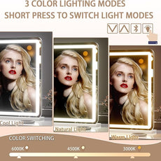 Hasipu Vanity Mirror with Lights and Bluetooth Speaker, 47.2