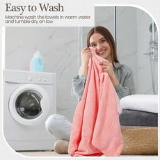 VitalCozy Set of 6 Large Bath Towels for Bathroom 28 x 55 Inches Soft Absorbent Shower Towels Bulk for Daily Use Gym Beach Pool Hotel(Multicolor)