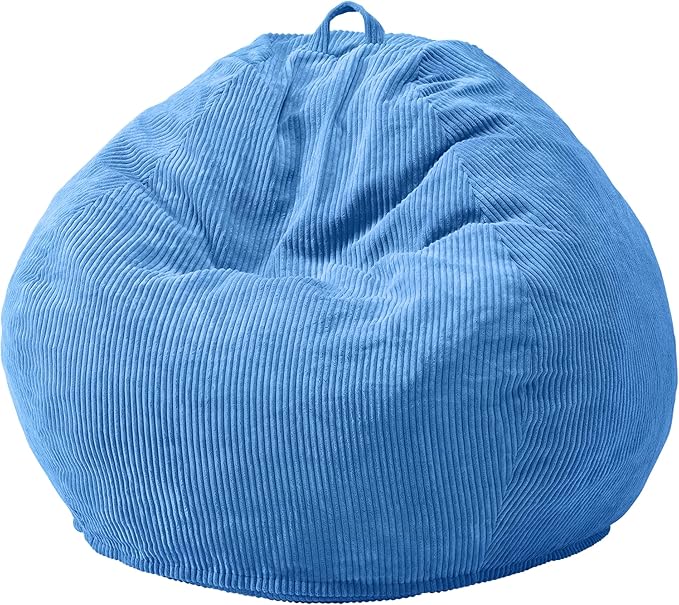 Hobestluk 3.5FT Bean Bag Chair Adult Bean Bag Chair Large Bean Bag Chair with Filler Included Teardrop Bean Bag with Removable Cover for Bedroom Living Room - (Large, Blue)