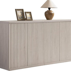 SICOTAS Buffet Cabinet with Storage Accent Sideboard Modern Credenza with Doors & Shelves Fluted Media Console Mid Century Coffee Bar Table for Living Room Kitchen Dining Room Hallway（2PCS）