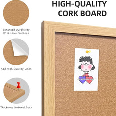 Cork Bulletin Board, 13.3x17.8 Inches Hanging Cork Board Wooden Framed with Pins for Wall, Dorm Room, Office, Home Decor – Natural Cork & Black Frame