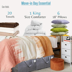 VENO 8 Pack Moving Bags, Moving Supplies, Moving Boxes, College Packing Storage Boxes with Lids Alternative, Heavy Duty Dorm Organizer Tote, Extra Large, Sturdy Handles, Zipper (Dark Gray, 8 Pack)