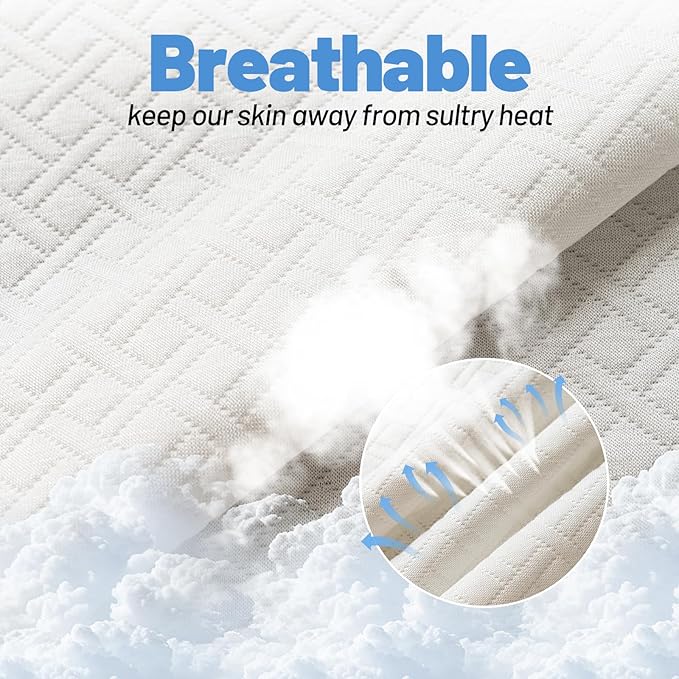 Premium Bamboo Mattress Protector – King Size, Waterproof, & Ultra Soft Breathable Noiseless Washable Bed Mattress Cover for Comfort & Protection MC01KING-L