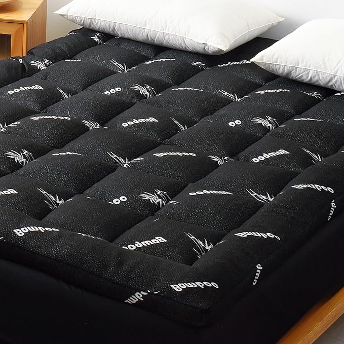 Favorland Mattress Topper Twin Size - Cooling Extra Thick Breathable Viscose Made from Bamboo Mattress pad - Soft Quilted Fitted Mattress Cover with 900 GSM Down Alternative Fill (8-21”Deep Pocket)