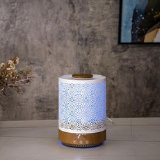 BlueHills 2500 ML Humidifier with Essential Oil Diffuser Combo Aroma Home Décor Design for Large Bed Bath Kids Baby Living Rooms Big Capacity LED Lights Scent Ultrasonic Cool Mist Wood Grain F006