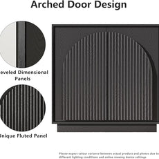 win2win Fluted Sideboard Buffet Cabinet with Storage, 31.5