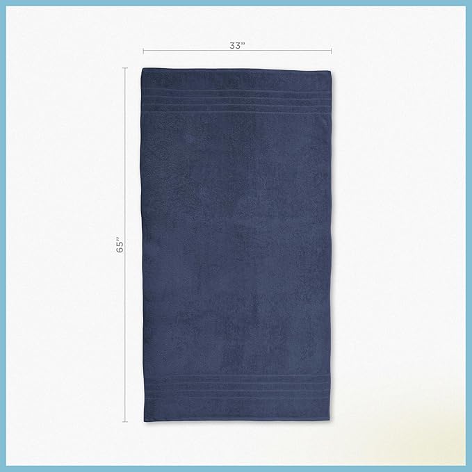 Martex 2-Pack Ultimate Performance Bath Sheet Set – 100% Cotton – 33” x 65” – Extra Large Bath Towels – Versatile – Low-Linting – Supersoft Bathroom Set – Super Absorbent – Easy Care – Estate Blue