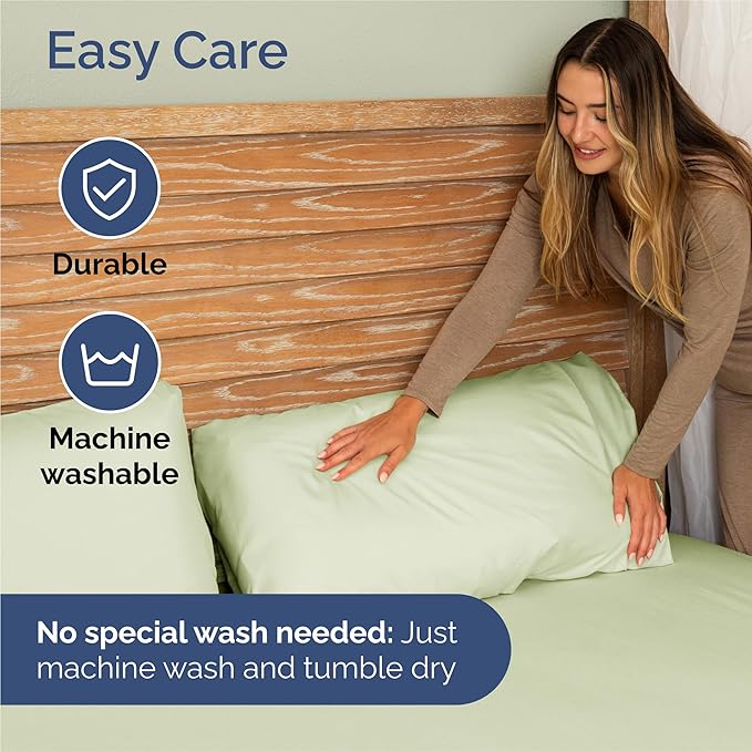 Twin 4 Piece Sheet Set - Cooling & Breathable Bed Sheets - Hotel Luxury Bed Sheets for Women, Men, Kids & Teens - Bedding with Deep Pockets & Easy Fit - Soft and Wrinkle Free - Twin Light Sage Sheets