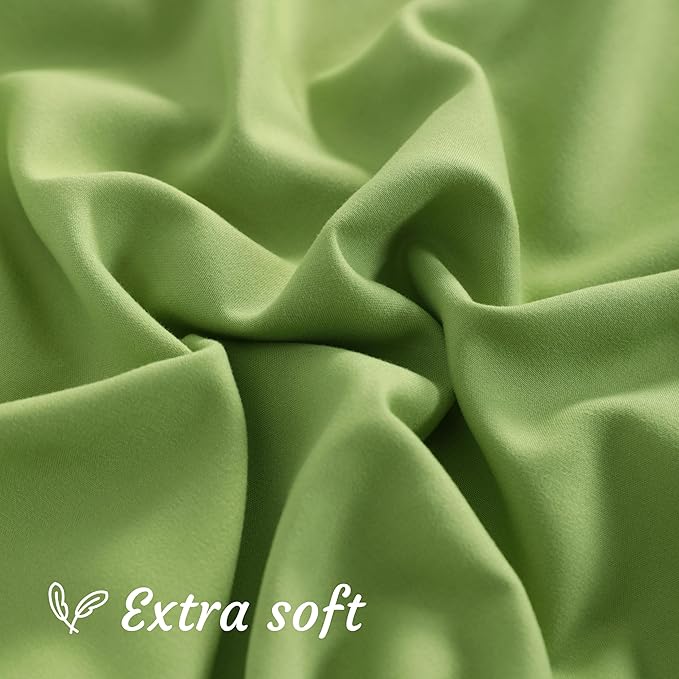 NTBAY King Pillow Cases Set of 2, 2 Pack Brushed Microfiber 20x36 Pillow Cases, Soft, Wrinkle, Fade, Stain Resistant Sage Green Pillow Cases with Envelope Closure, 20x36 Inches, Sage Green