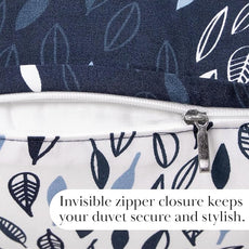 Southshore Fine Living, Inc. King Size Duvet Cover Set, Reversible, Premium Quality Microfiber King Bedding Set, Easy Care - 1 King/California King Duvet Cover, 2 Shams - Botanical Leaves Blue