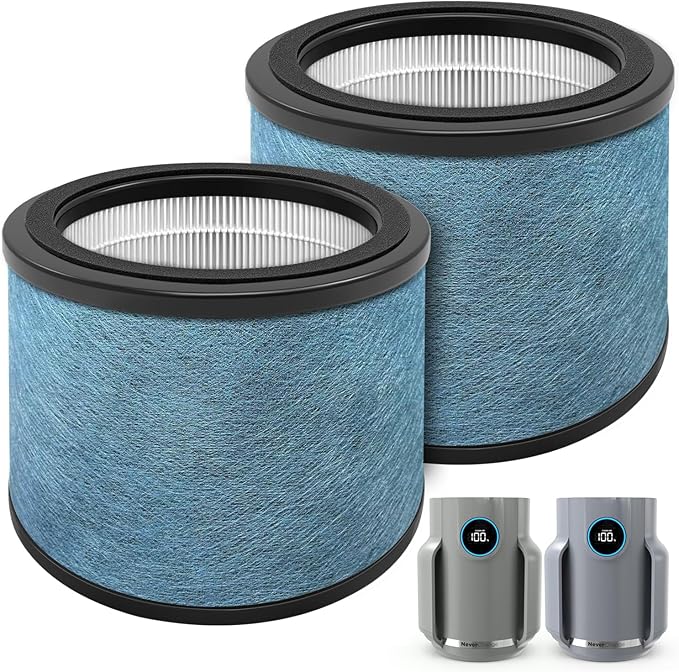 H13 Shark Air Filter for Air Purifier HP072 HP071 True Hepa Filter Replacement 2 Pack Never Change Air Purifier Filter Small for Dorm Room Essentials