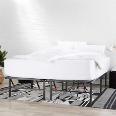 Amazon Basics Bed Frame with Storage, Foldable Metal Platform, Sturdy Steel, No Box Spring Needed, 14 inches High, Tool-Free Setup, King Size, Black
