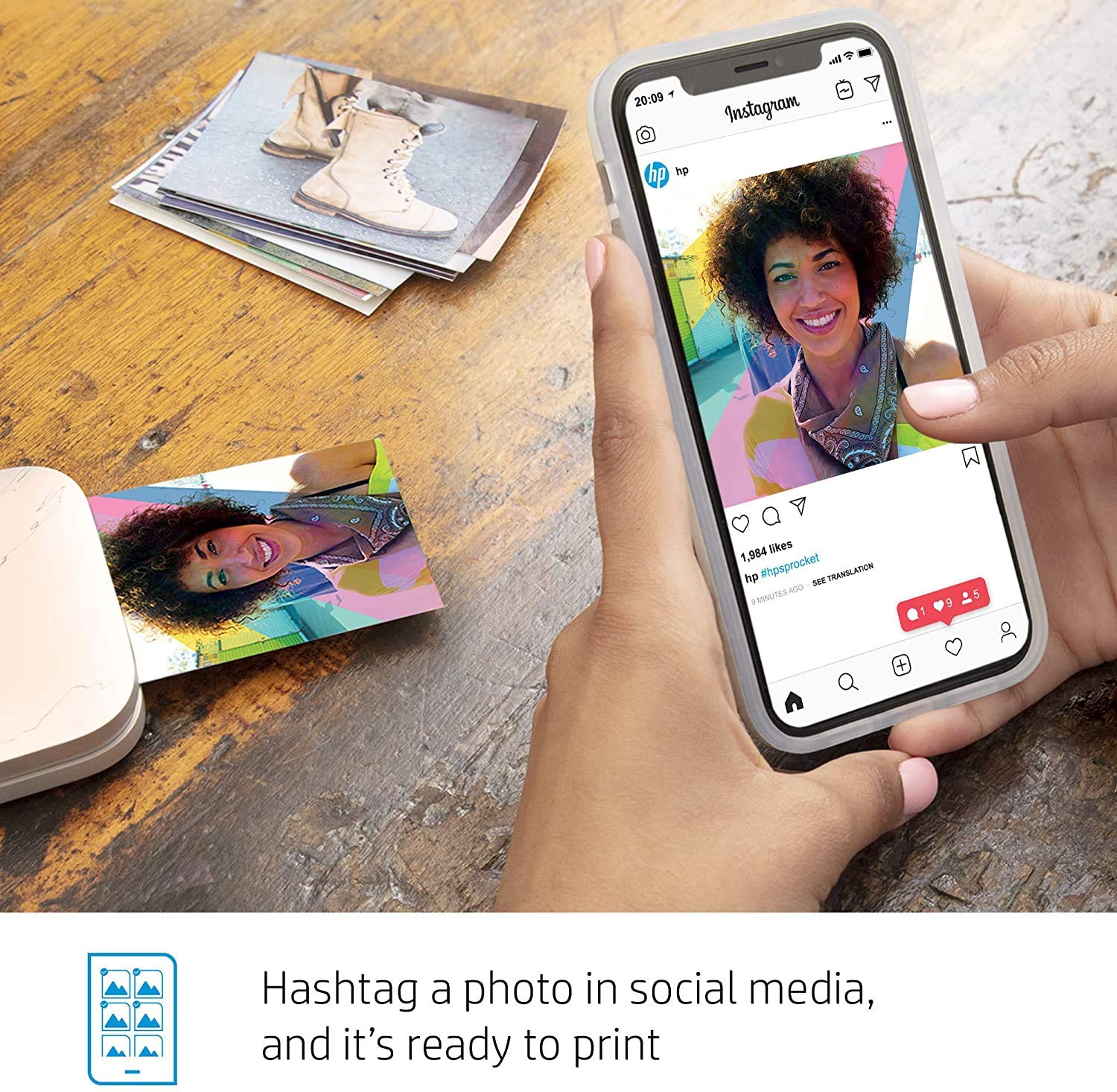 HP Sprocket Portable 2x3 Instant Photo Printer (Lilac) Print Pictures on Zink Sticky-Backed Paper from Your iOS & Android Device.