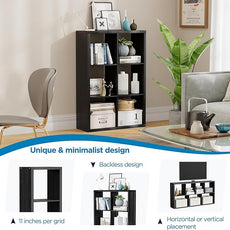 6 Cube Storage Organizer, 2x3 Cube Bookshelf, Cubby Storage Shelf, Wooden Organizer Shelf with Thickened Boards, for Closet Bedroom Home Office Living Room, 36.93