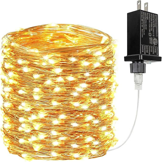 Extra Long 99Ft 300 LED Fairy Lights Plug in, Waterproof String Lights Outdoor & Indoor 8 Modes with Timer, Twinkle Light for Girl's Room Garden Birthday Halloween Christmas Decorations (Warm White)