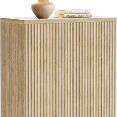 Fluted Buffet Cabinet Sideboard with Storage,Wooden Credenza with 2 Doors&Adjustable Shelve, Modern Accent Cabinets Coffee Bar Bookcase for Living Room,Kitchen Dining Room Entryway 15