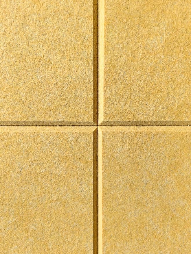 Felt Wall Tiles | Large Cork Board Alternative | Aesthetic Felt Bulletin Board for Office, Home & Classroom | Large Cork Boards for Walls Pinboard (12-Pack) | Mustard
