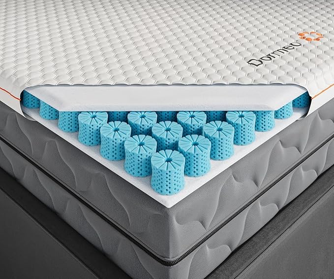 Dormeo Premium Split King Cooling Mattress Topper - 3-Zone OctaspringⓇ Technology for Optimal Back Support, Anti-Slip Bottom