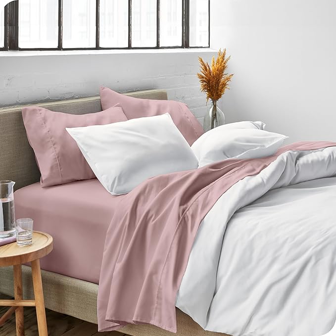 Bare Home Twin Sheet Set - 1800 Ultra-Soft Microfiber Twin Bed Sheets - Double Brushed - Deep Pockets - Easy Fit - Extra Soft - 3 Piece Set - Bedding Sheets & Pillowcases (Twin, Mauve) BareHome