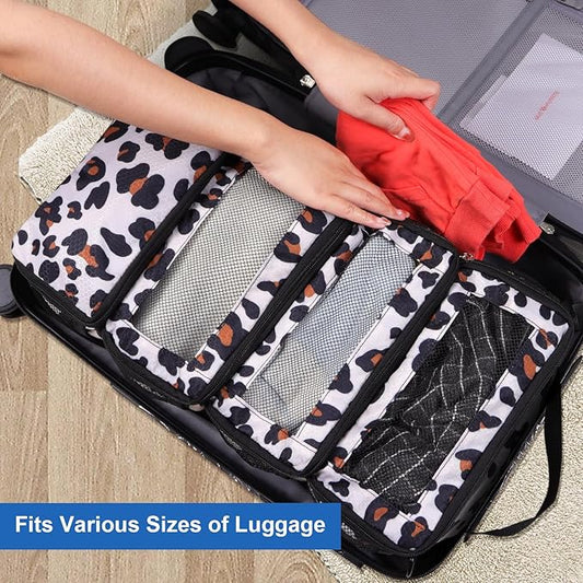 Suitcase Organizer, Travel Luggage Organizer Portable Hanging Travel Shelves Collapsible Hanging Packing Cubes for Carry on Suitcase