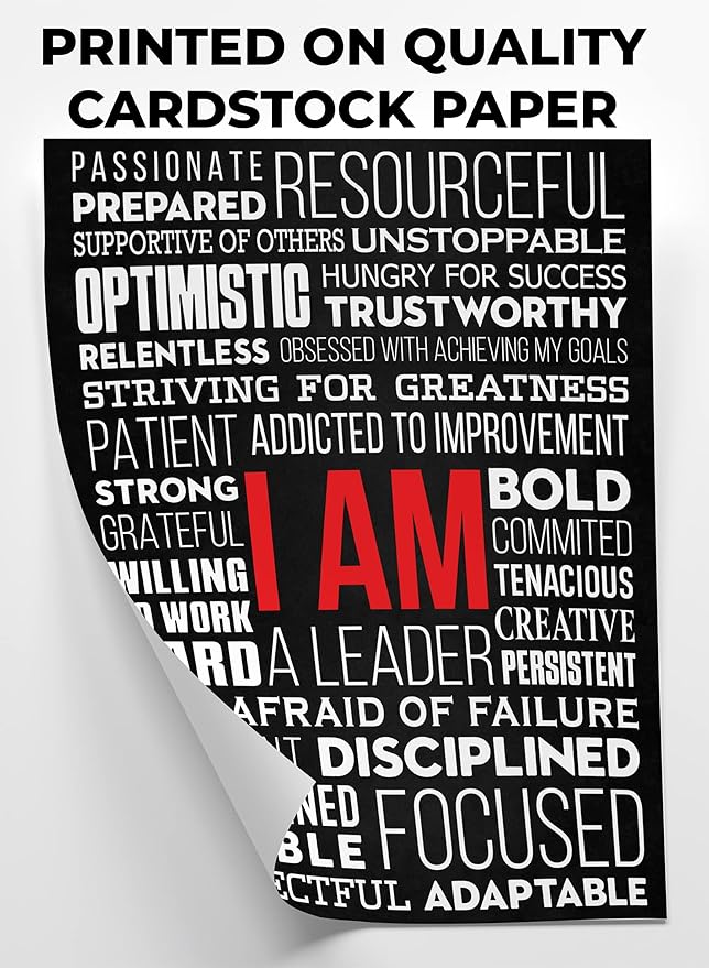 Office Wall Art Motivational Poster - 12 x 16 Inches Inspirational Wall Decor Print for Bedroom, Gym, Men, Boys, Teens (Unframed Cardstock)