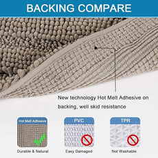 H.VERSAILTEX Bathroom Rugs Bath Rugs for Bathroom Non Slip Bath Mats Extra Thick Chenille Striped Rug 17