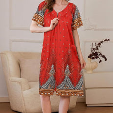 Ekouaer Women Robe Zipper Front Mumu Duster Robes Zip Up Housecoat Soft Sleepwear with Pockets