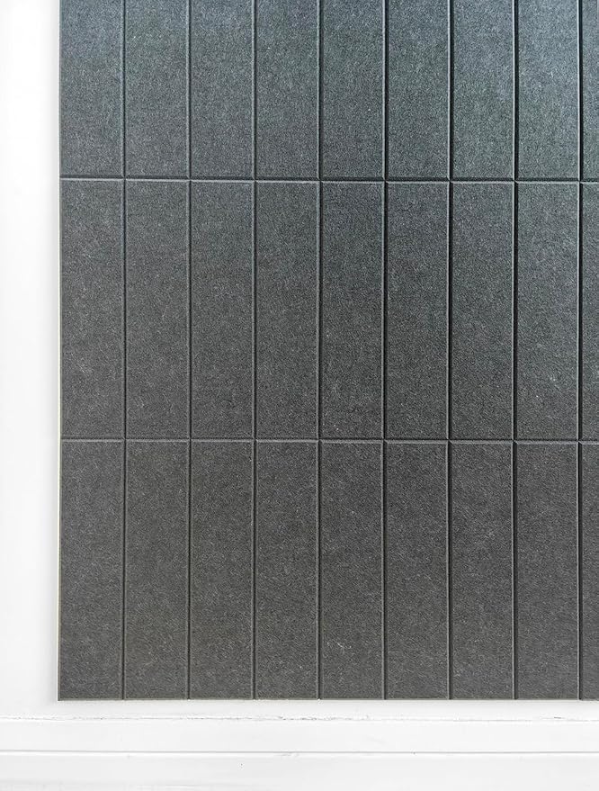 Felt Bulletin Board Tiles | Modern Cork Board Alternative | Large Cork Boards for Walls | Aesthetic Felt Wall Panels for Office & Home Decor | Pinboard & Photo Board (24-Pack) | Gray Black