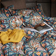 MKXI Blue Comforter Set Full Pink Paisley Patterned Floral Bedding Comforter Set Cute Full Size Boho Bed Comforter 80