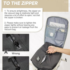 suwasp Vacuum Compression Backpack, 45L Expandable Travel Backpack with Electric Vacpack Pump, Travel Vacuum Bags with Shoe Compartment/17inch Laptop Compartment/USB Port, Beige