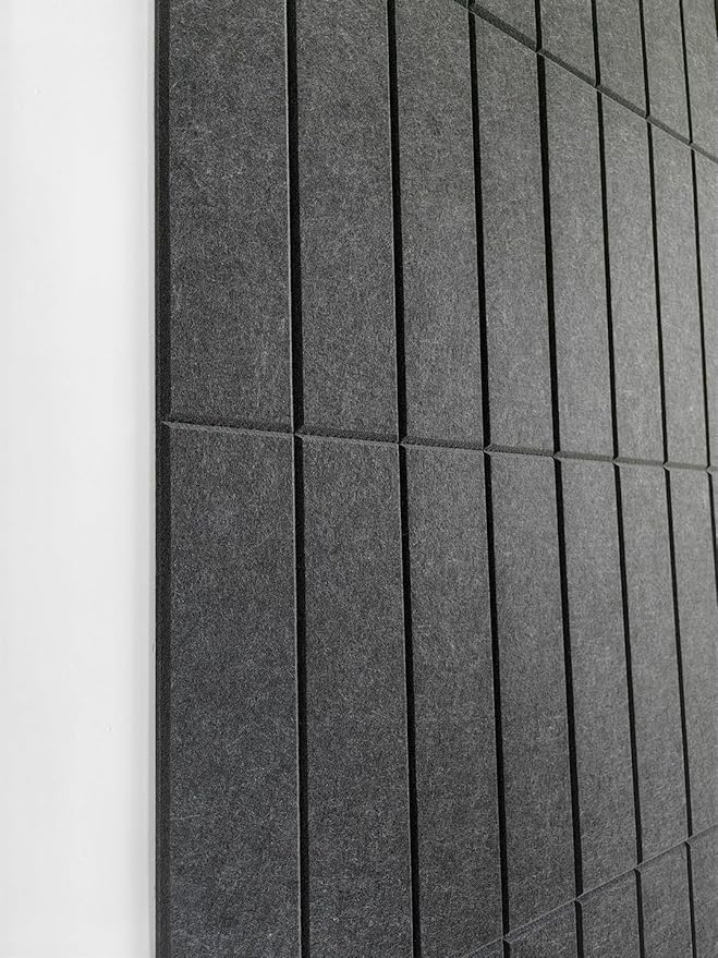 Felt Bulletin Board Tiles | Modern Cork Board Alternative | Large Cork Boards for Walls | Aesthetic Felt Wall Panels for Office & Home Decor | Pinboard & Photo Board (12-Pack) | Gray Black